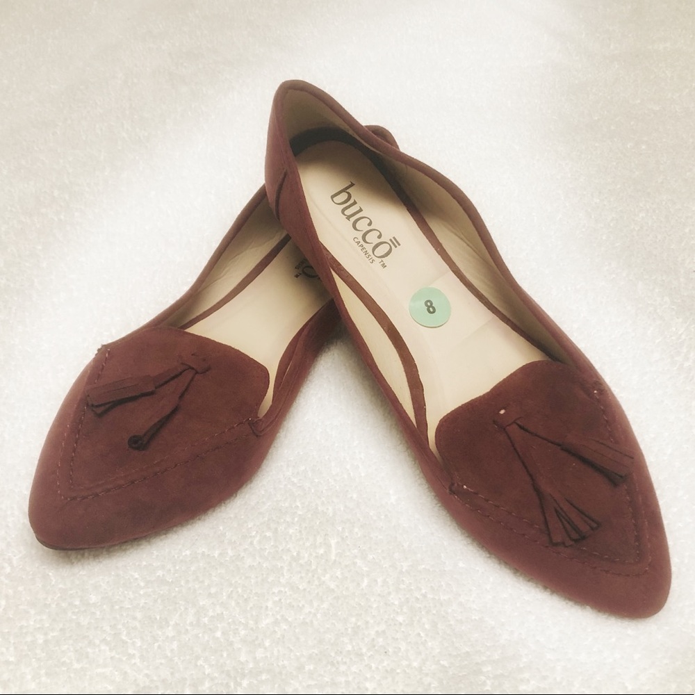 MAROON Bucco Capensis Women’s Flat Suede Shoes 8